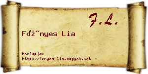 Fényes Lia névjegykártya